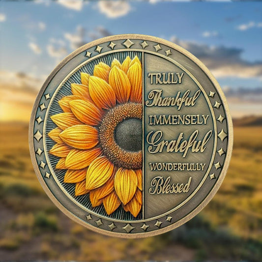 Celebrate Living Clean Narcotics Alcoholics Anonymous Sunflower Blessing Sobriety Coin mysite