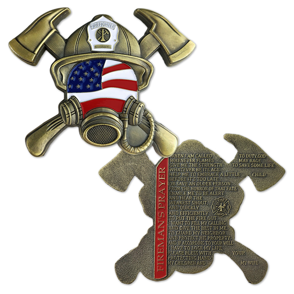 US Gas Mask Firefighter’s Prayer Challenge Coin mysite