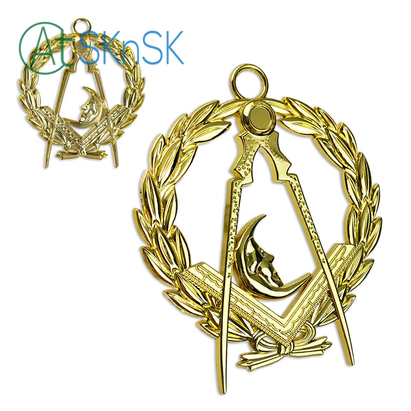 Masonic Junior Deacons Gold Jewel Pendant the Compass Moon Symbol mysite