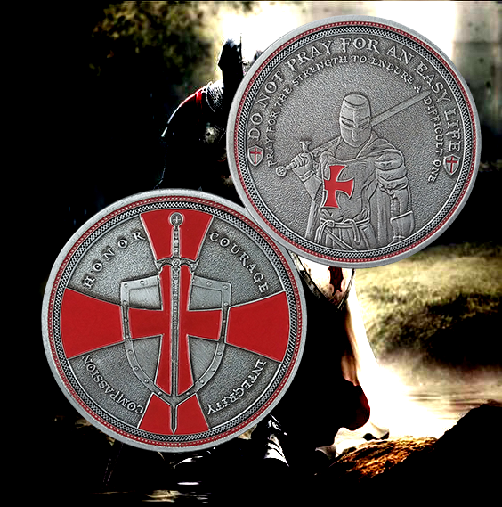 Knight Templar Challenge Coin Red Cross Religious Coin Collection Commemorative Gift mysite