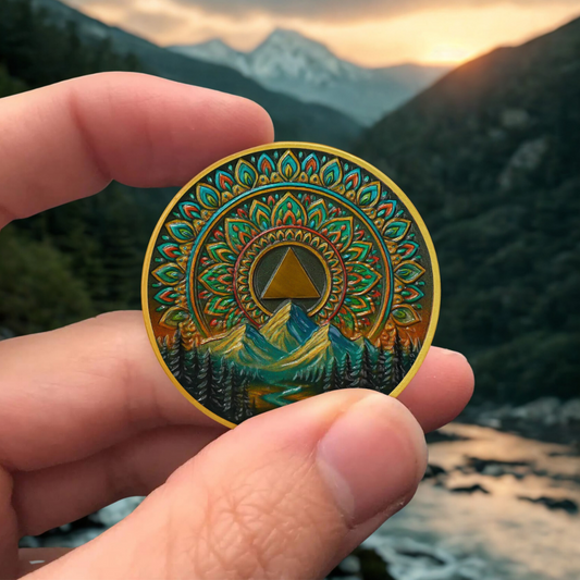 Personalized Sacred Mandala Sobriety Coin mysite