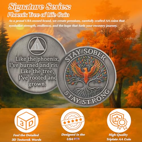 Personalized Phoenix Tree of Life Sobriety Coin mysite
