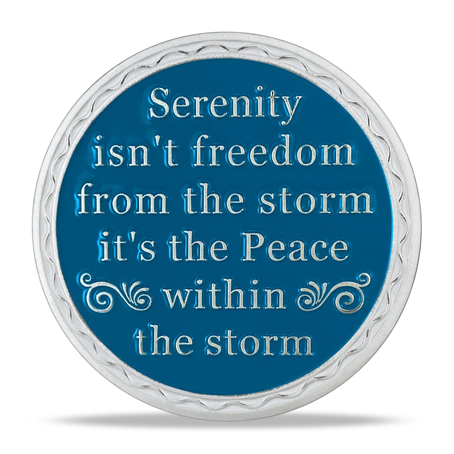 Rainbow Ocean Sobriety Coin with Inspirational Quote mysite