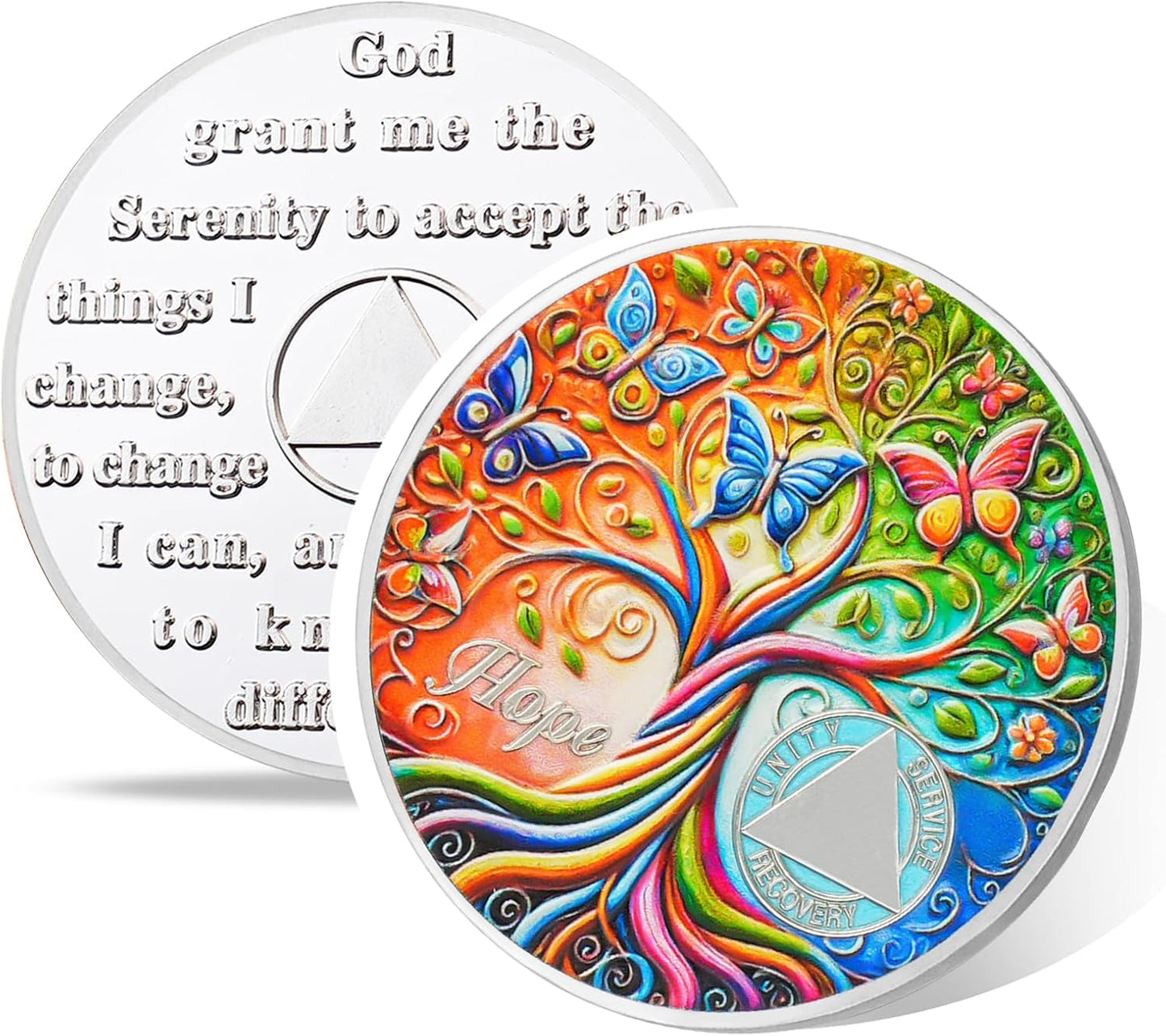 Personalized Tree of Life Golden Hope Sobriety Coin mysite