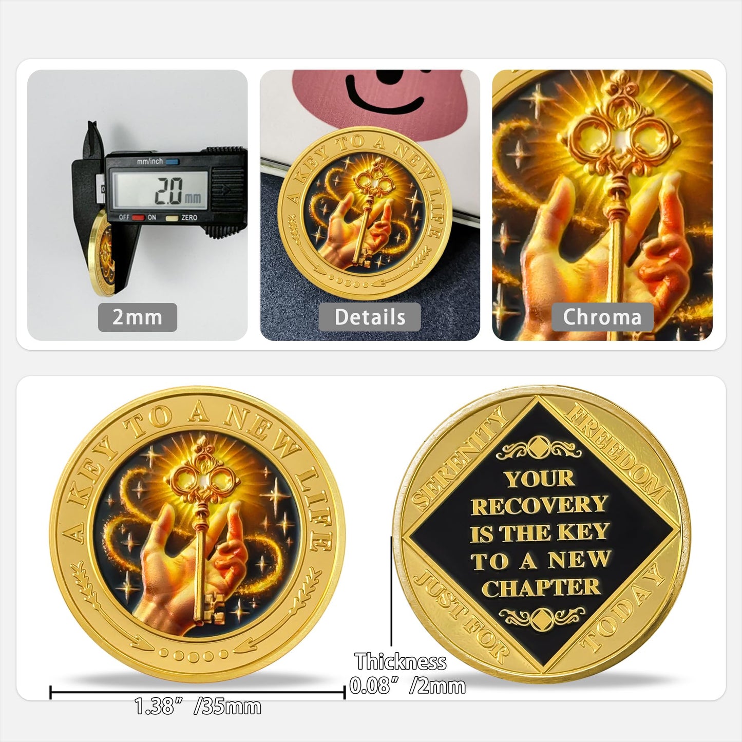 The Key to A New Chapter AA Sobriety Coin mysite