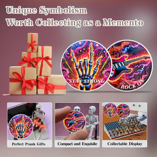 Rock Guitar Motivational Challenge Coin mysite