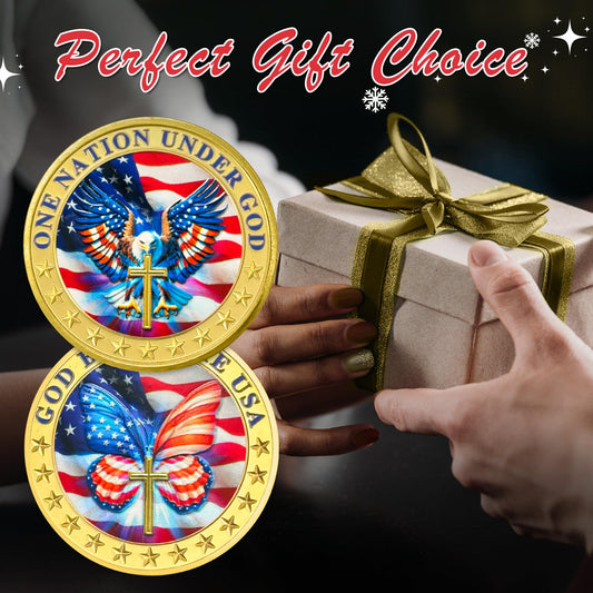 Veteran Faith Christian God Bless The USA Military Challenge Coins mysite