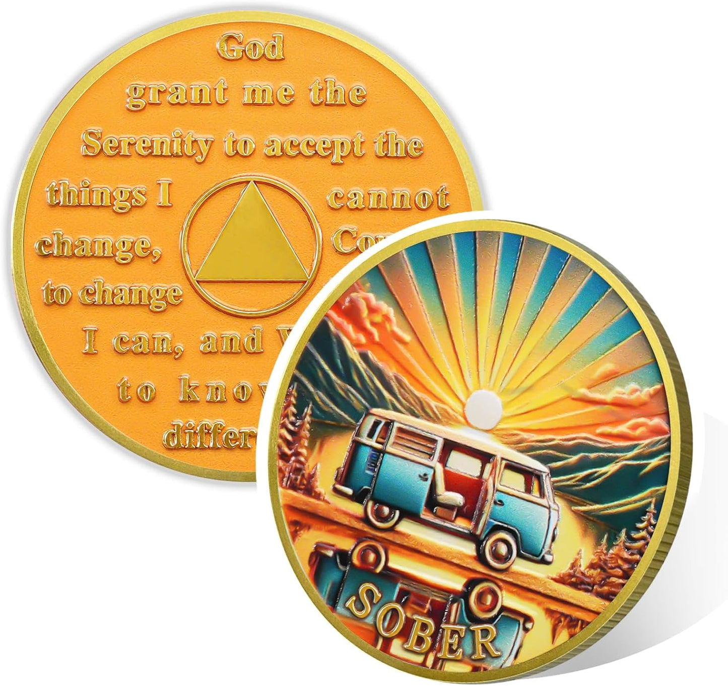 Personalized Rolling Toward Recovery Sobriety Coin mysite
