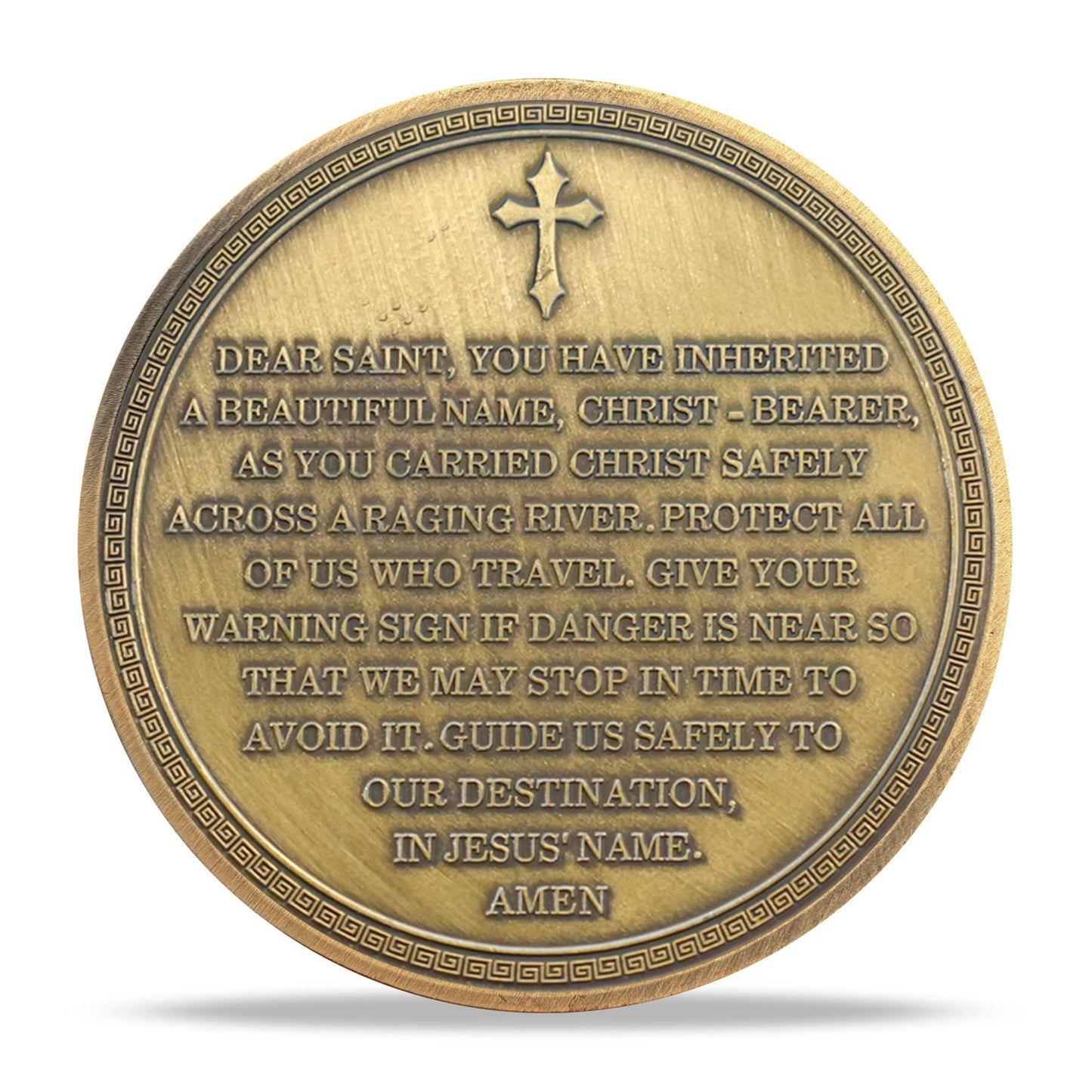 Saint Christopher Christian Challenge Coin with Prayer for Protection mysite
