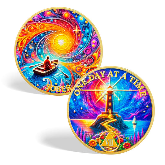 Personalized Recovery One Day at a Time Sobriety Coin mysite
