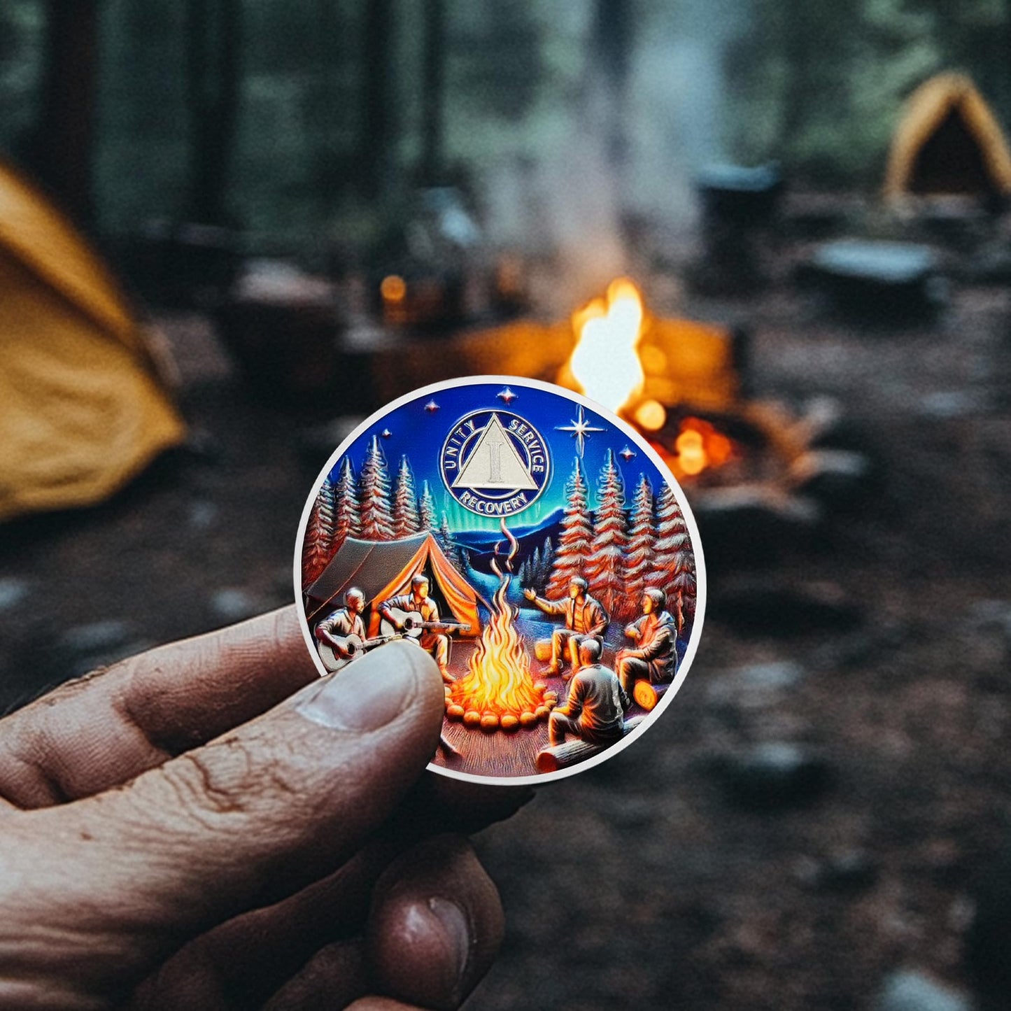 Personalized Camp Bonfire Sobriety Coin mysite
