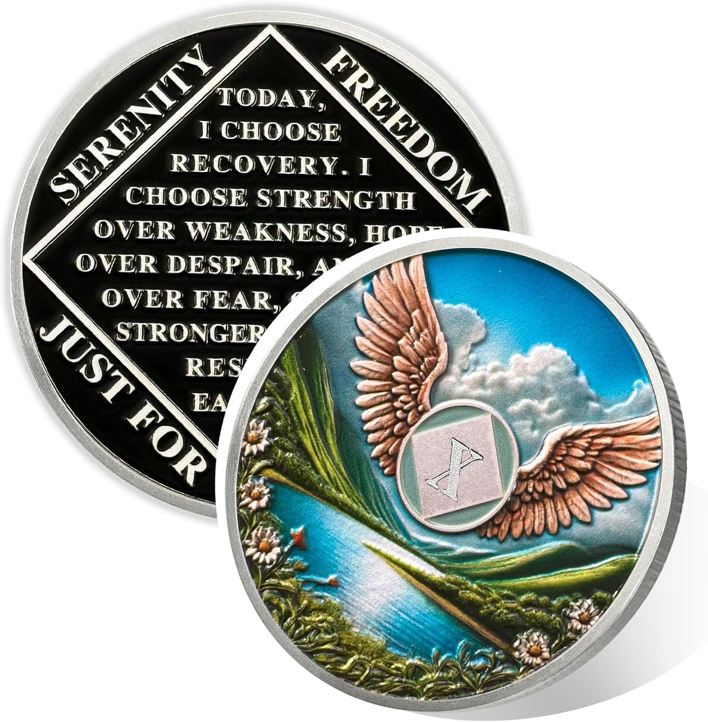 Personalized Wings of Freedom Sobriety Coin mysite