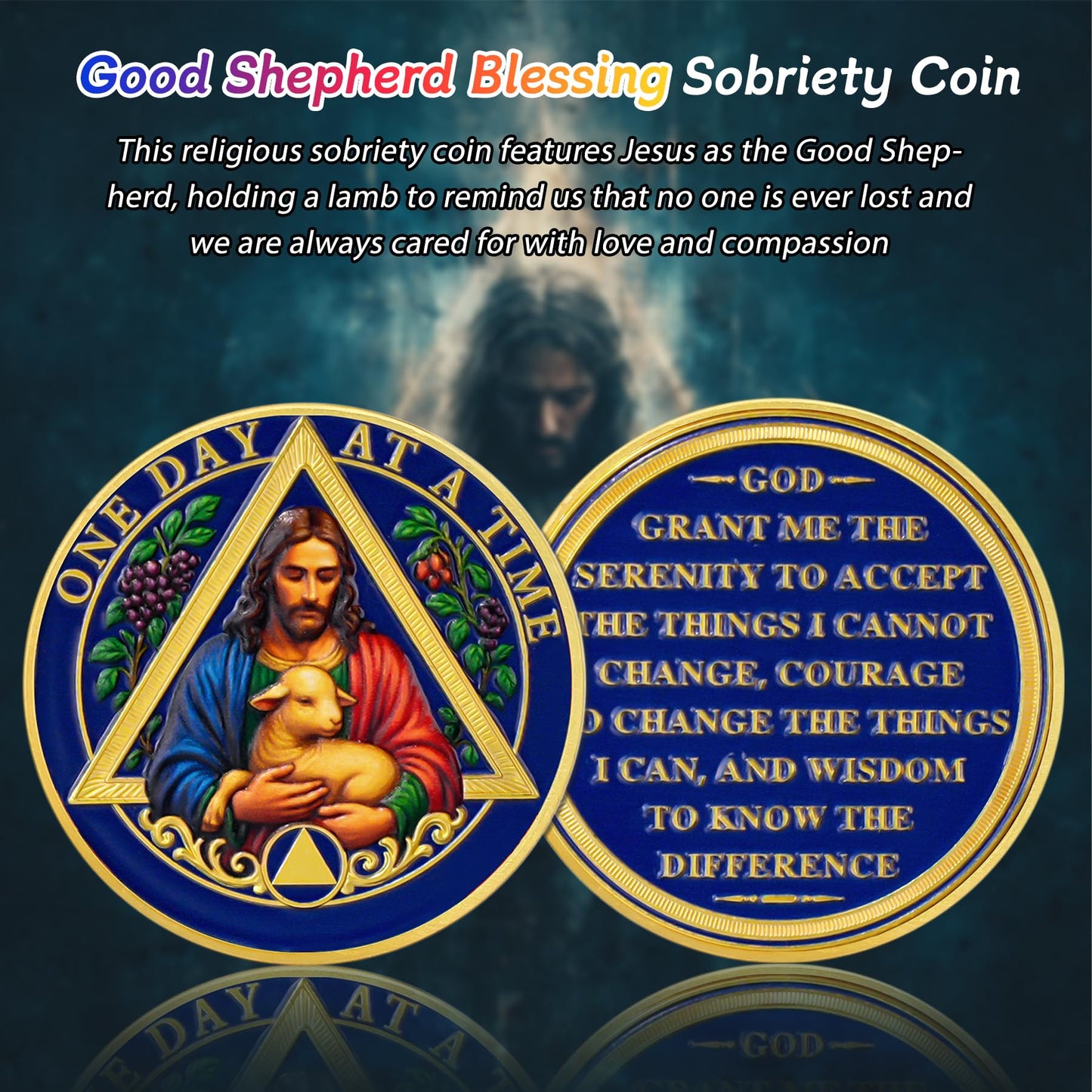 Personalized The Good Shepherd Blessing Sobriety Coin mysite
