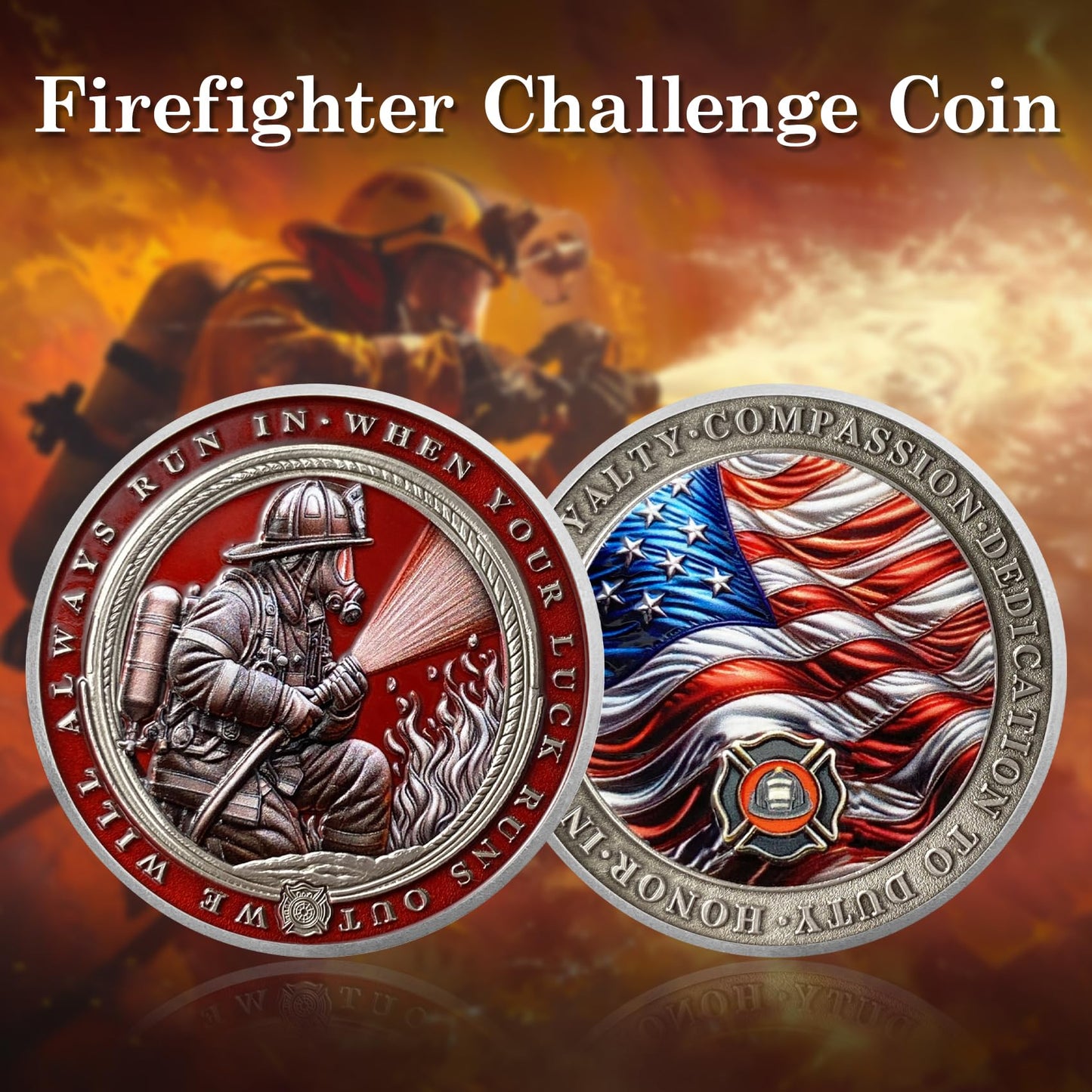 Firefighter Run Towards The Fire Rescue Challenge Coin mysite