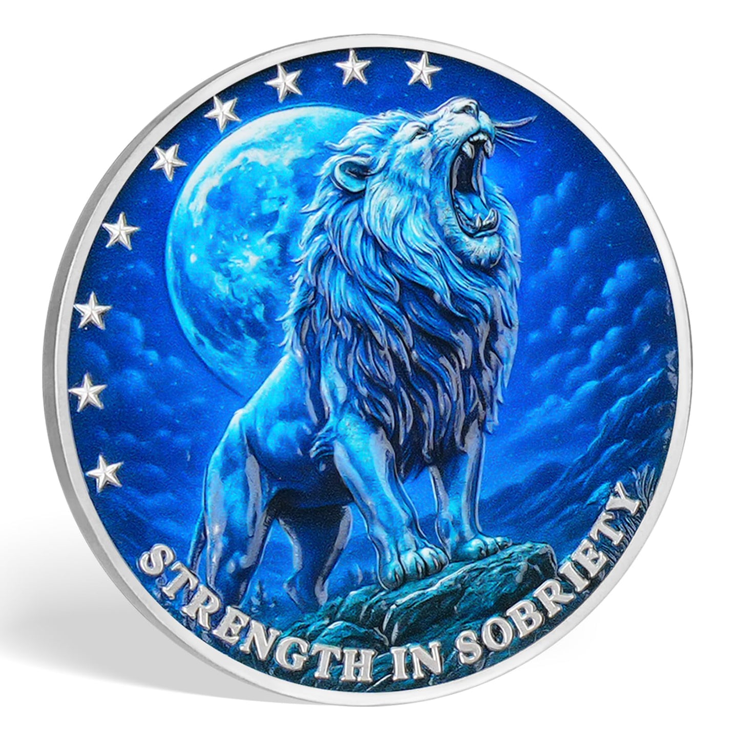 Lion Recovery Strength in Sobriety Coin(Not compatible with keychains) mysite