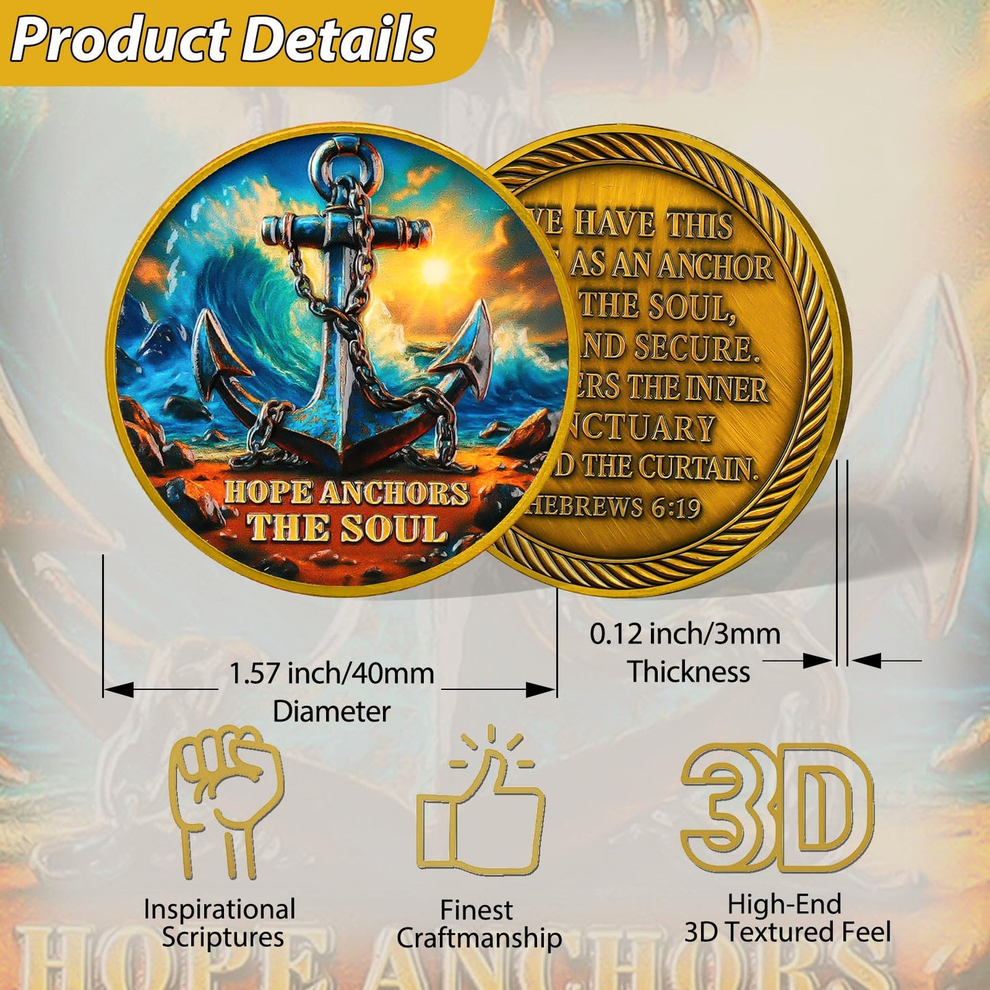 Hope Anchors The Soul Christian Navy Challenge Coin mysite