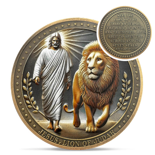 Prince of Peace Jesus Lion of Judah Revelation 5:5 Religious Challenge Coin mysite