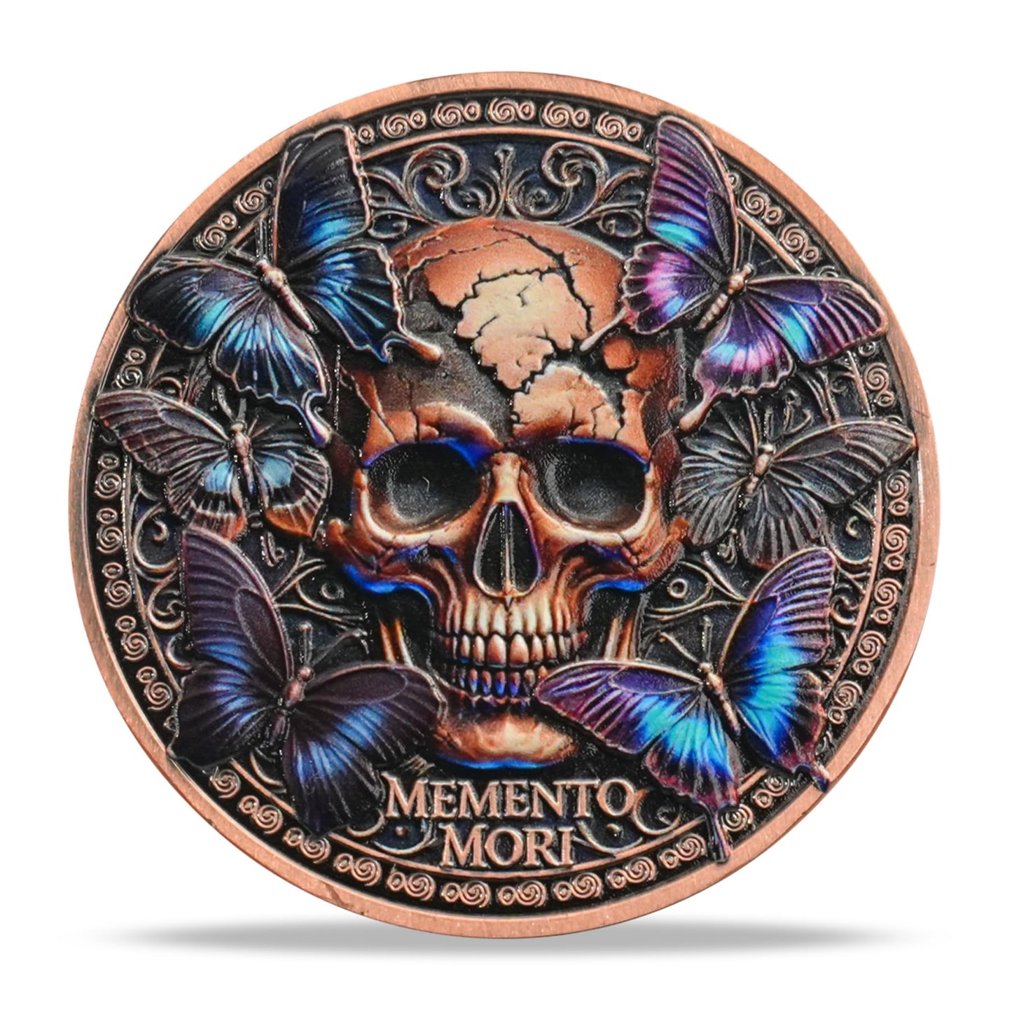 Tempus Fugit Inspirational Stoicism Memento Mori Coin Skull Challenge Coins mysite