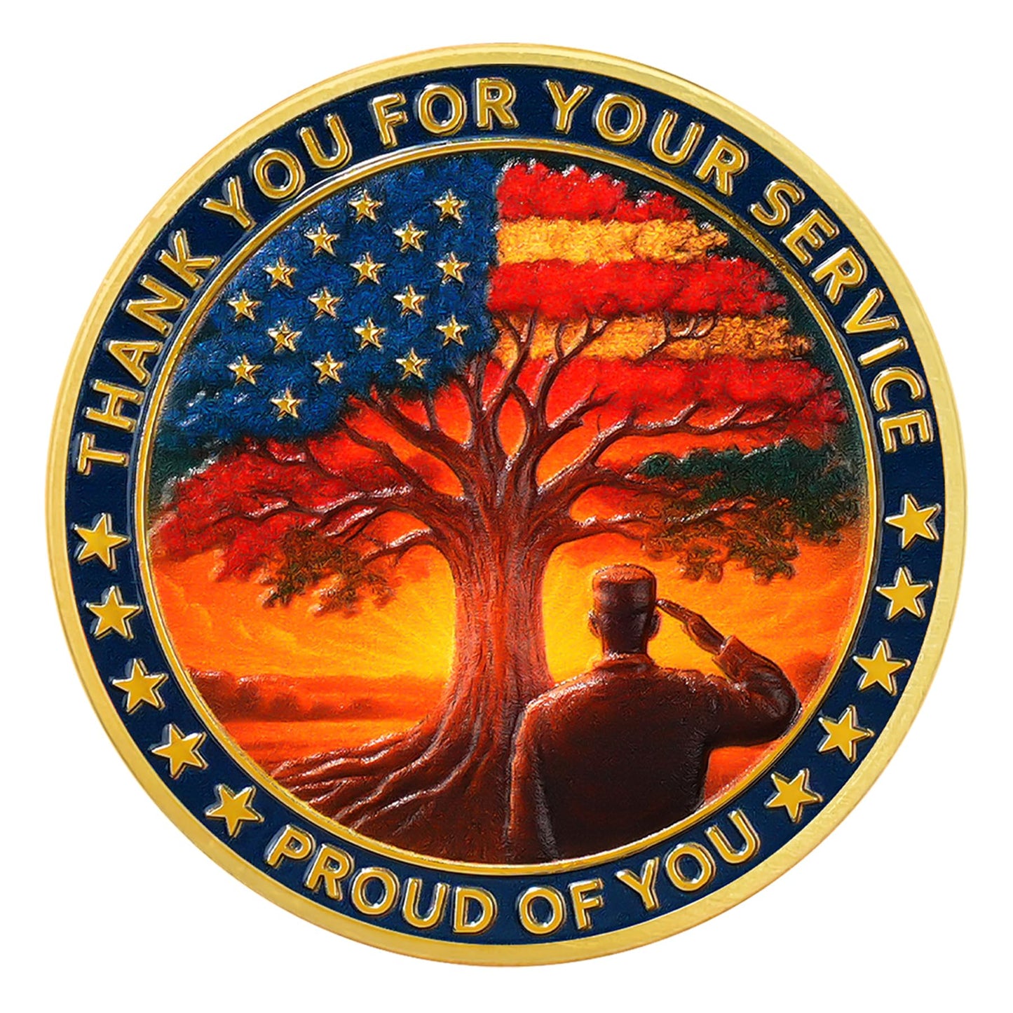 Thank You for Your Service & in Honor of All Who Served Military Veterans Challenge Coin mysite