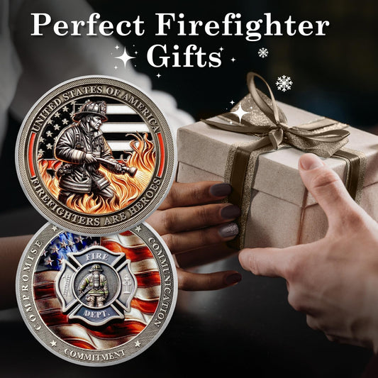 Flame Fire Hose Commemorativer Honor Fire Department Rescue Prayer Coins mysite