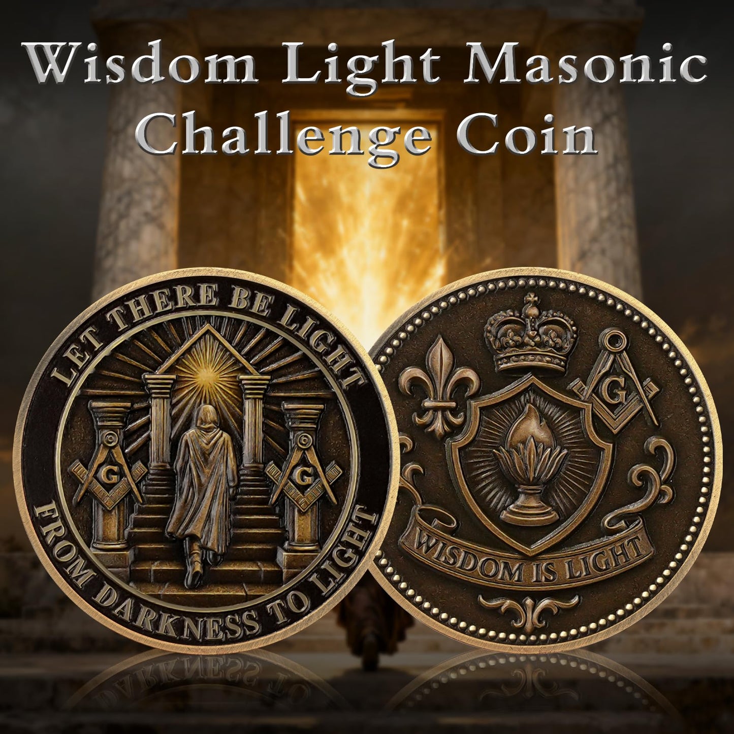 Masonic Darkness to Light Challenge Coin mysite