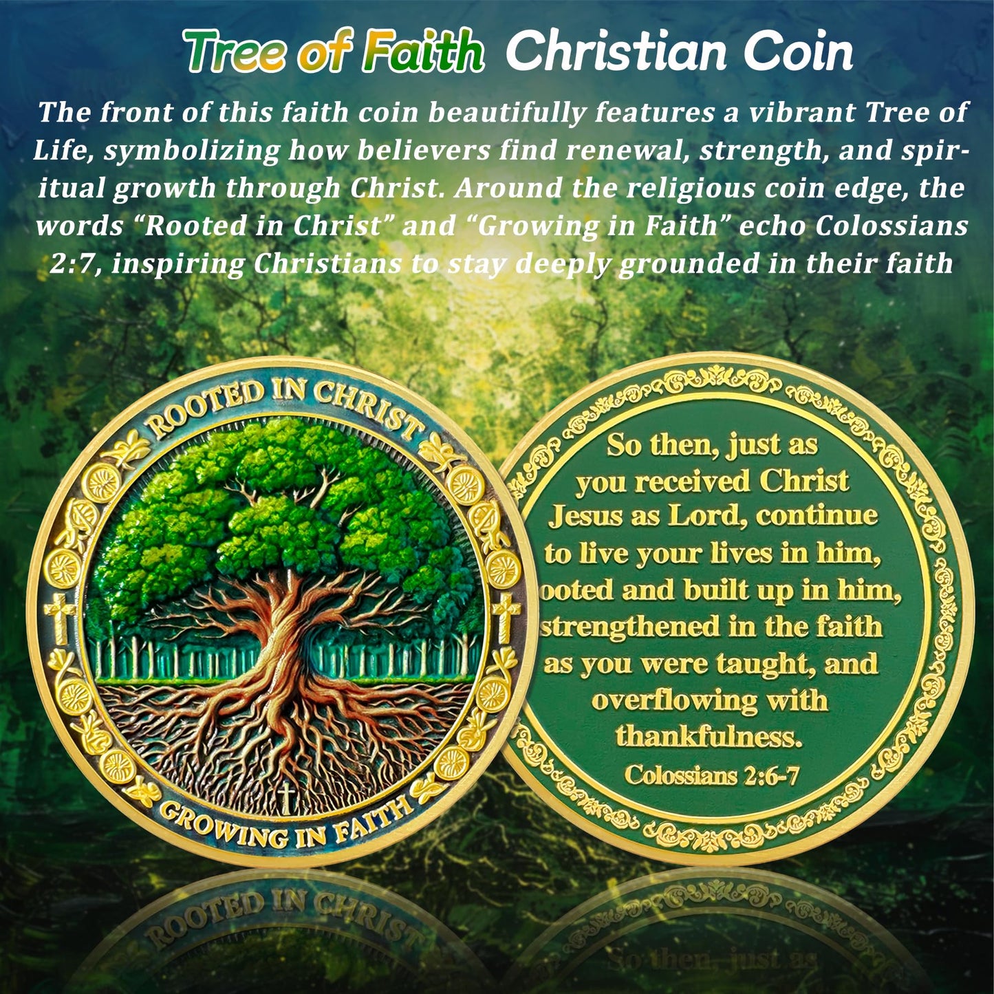 Tree of Faith Christian Challenge Coin mysite