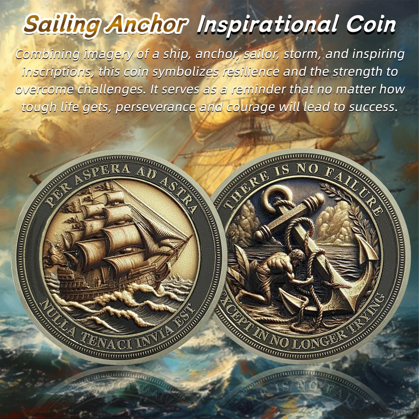 Sailing Anchor Inspiration Symbol of Faith and Strength Encouragement Coin mysite