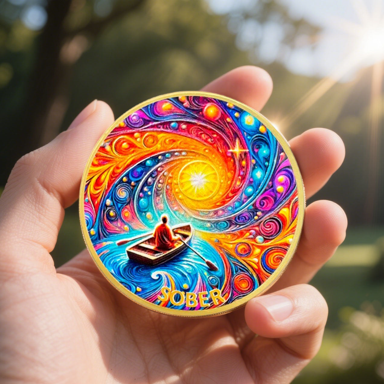 Personalized Recovery One Day at a Time Sobriety Coin mysite