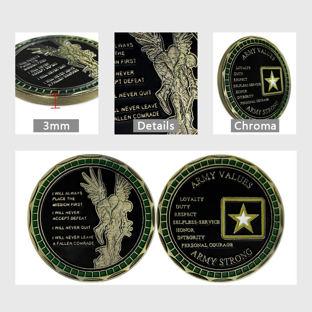 US Army Values Challenge Coin Warrior Ethos Military Coin DecoWoodo
