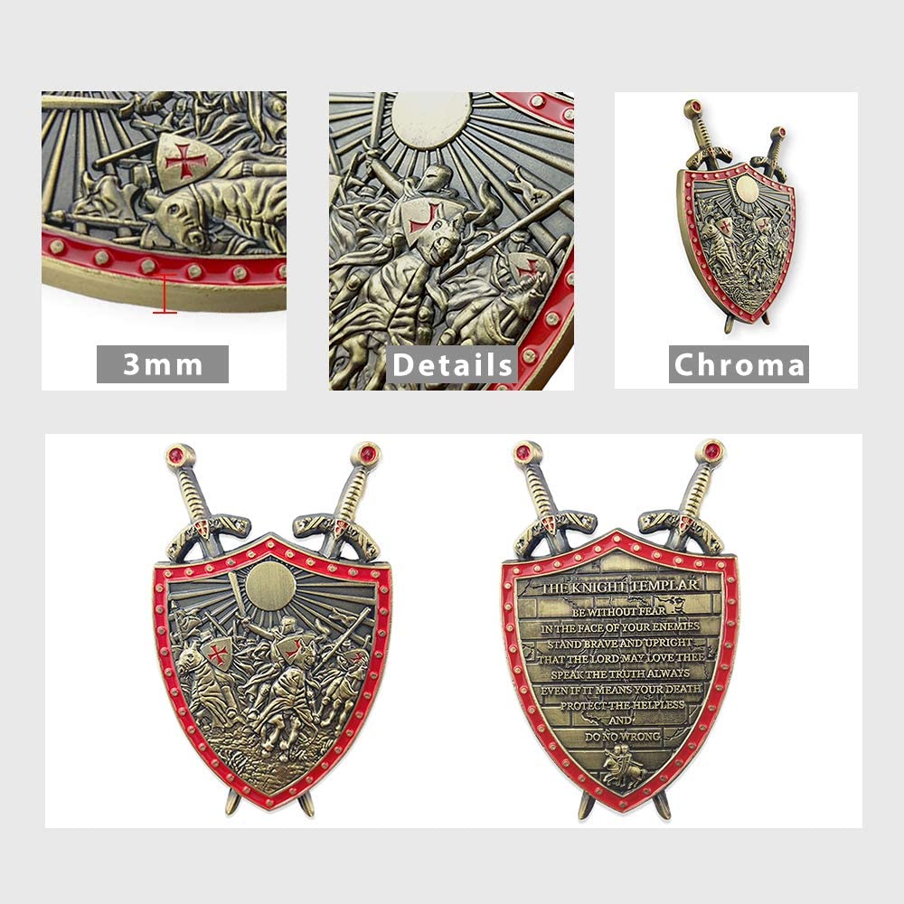 The Knights Templar Challenge Coin Commemorative Gift DecoWoodo