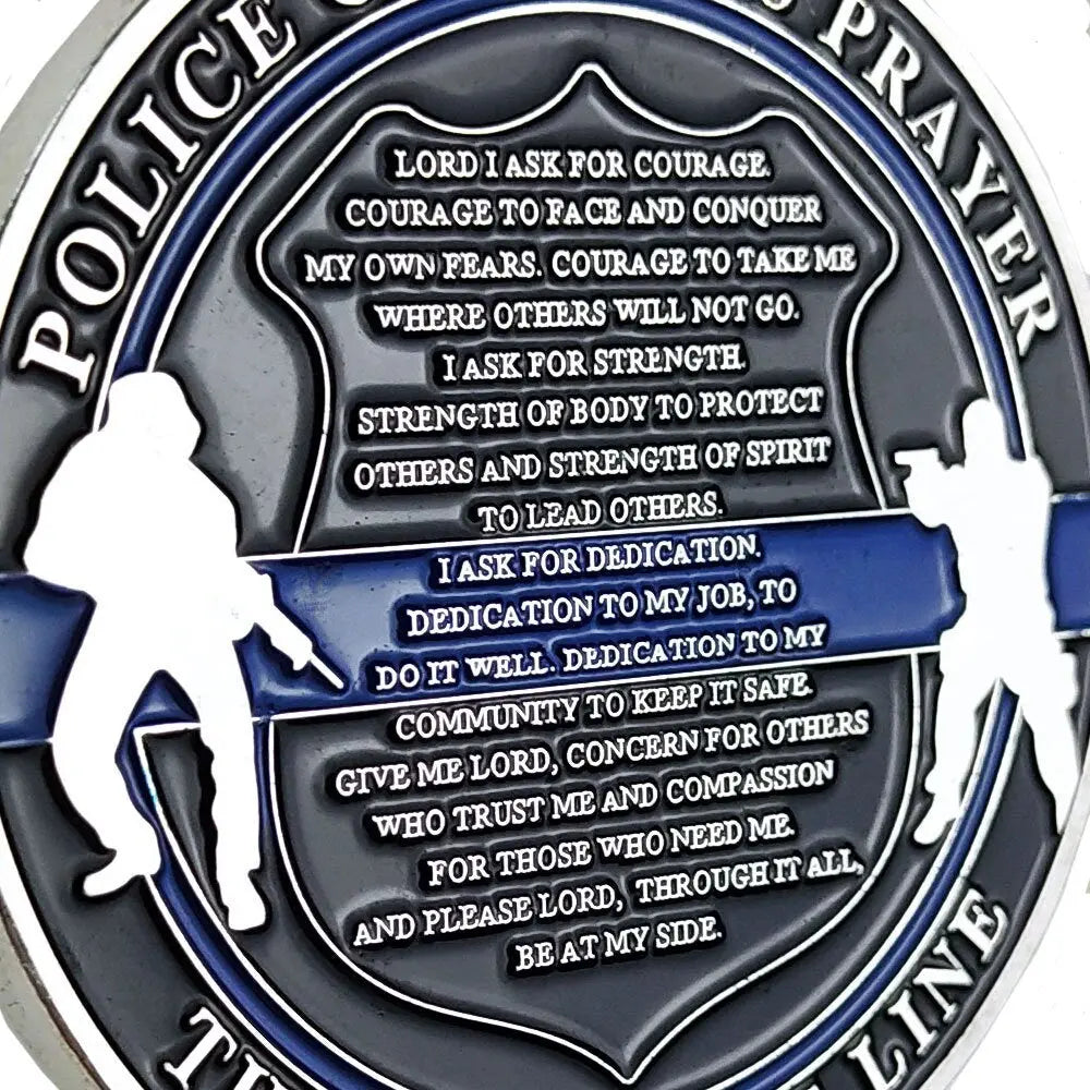 Police Guardian Angel St. Michael Challenge Coin Law Enforcement Officers Prayer/gift for Him for father decowoodo