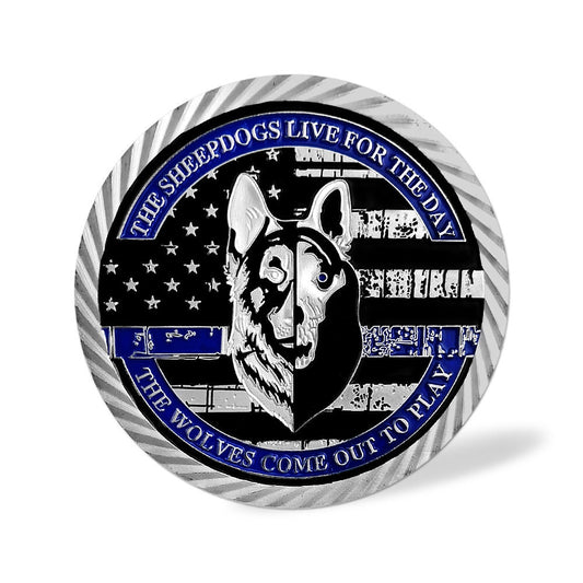 K9 Police Officer Friend Canine Prayer Blue Lives Matter Challenge Coin decowoodo