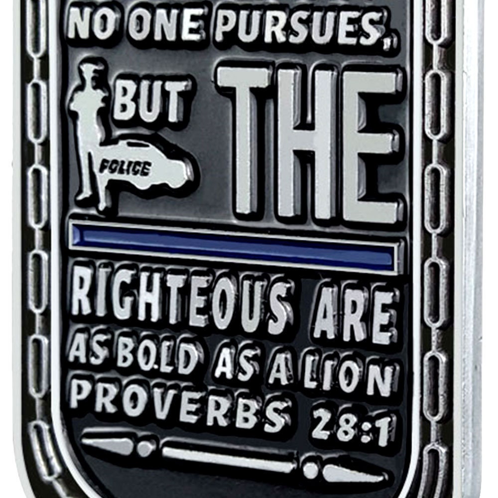 LEO Challenge Coin A Thin Blue Line Dog Tag Police Lion Featured Collectible decowoodo