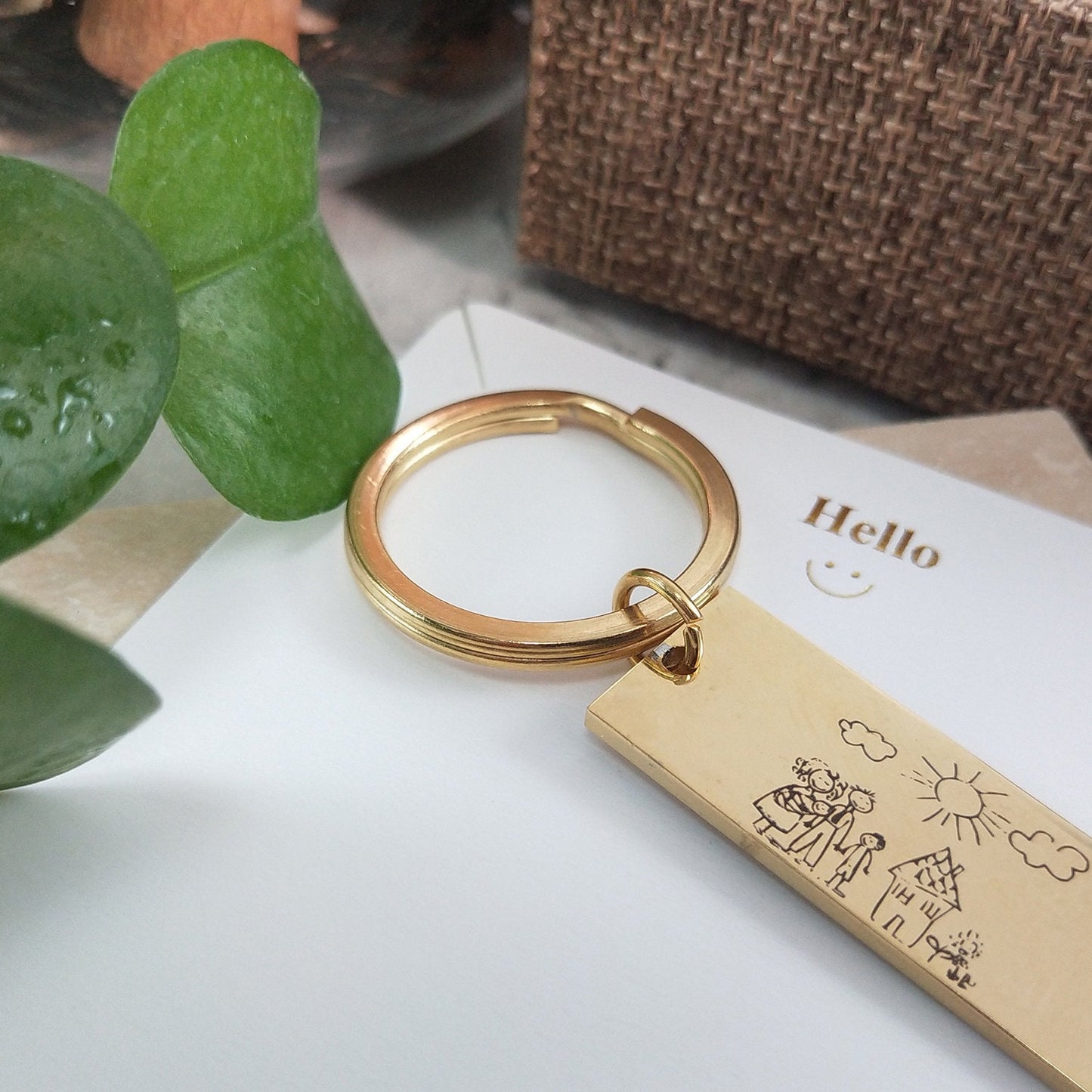 Real Picture Keychain in Gold, Silver, Rose Gold | Custom Portrait | Personalized Keychain | Valentines Day Gift | Anniversary Gift decowoodo