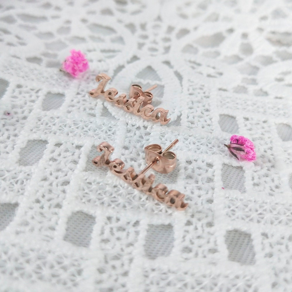 Minimalist Earrings | Personalized Earrings | Personalized Jewelry | Stud Earring | Gift for Her | BridesMaid Gift decowoodo