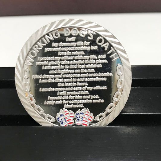 Police collie Challenge Coin Blue Live Matter Law Enforcement Badge/gift for Him for father Working Dog's Oath DecoWoodo