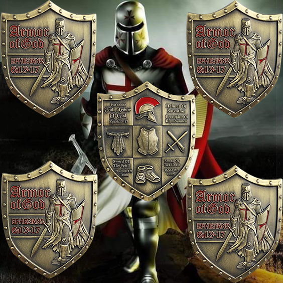 5 Pcs Armor of God Military Challenge Coin Gift Set mysite