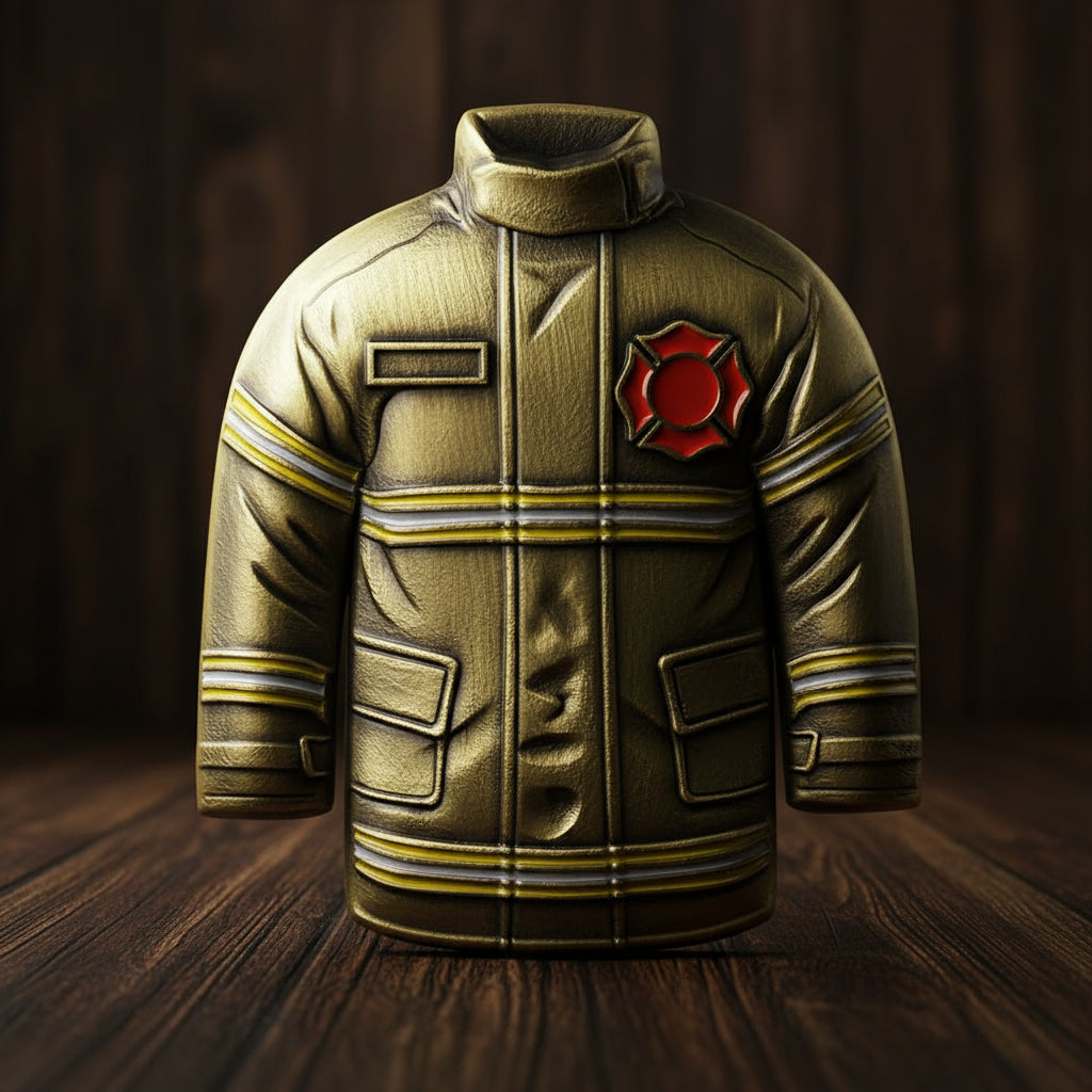 Firefighter Uniform Gear Shape Challenge Coin Fireman's Prayer Collectible Chip mysite