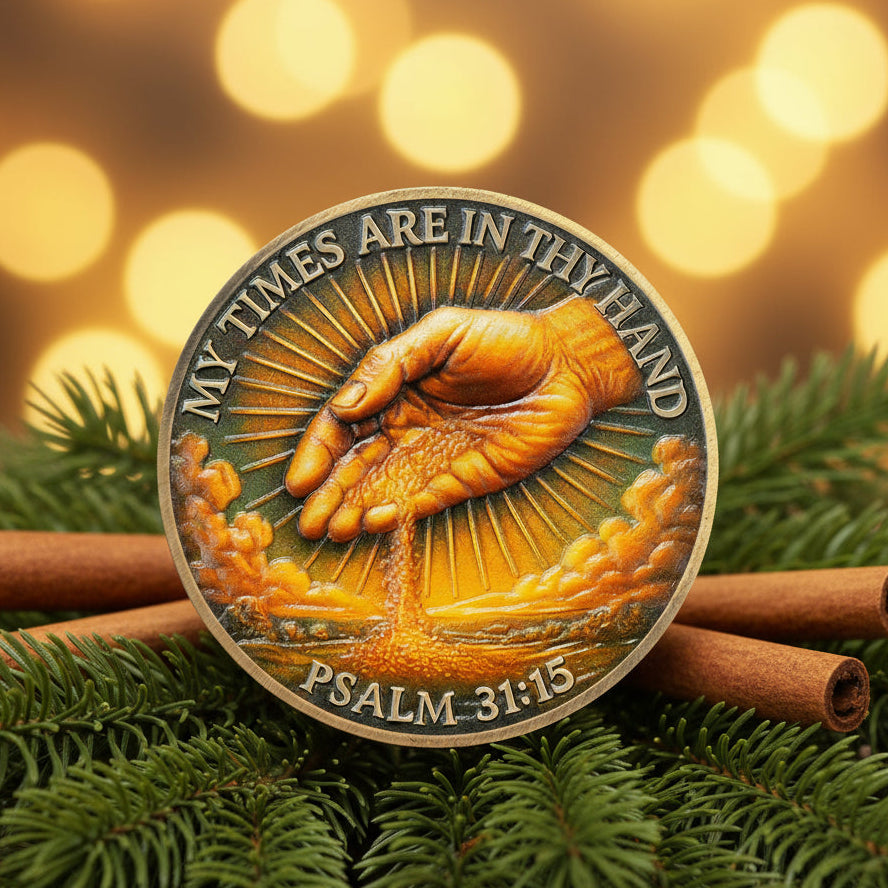 Time in God's Hands with Psalm 31:15 Tokenara Christian Challenge Coin mysite