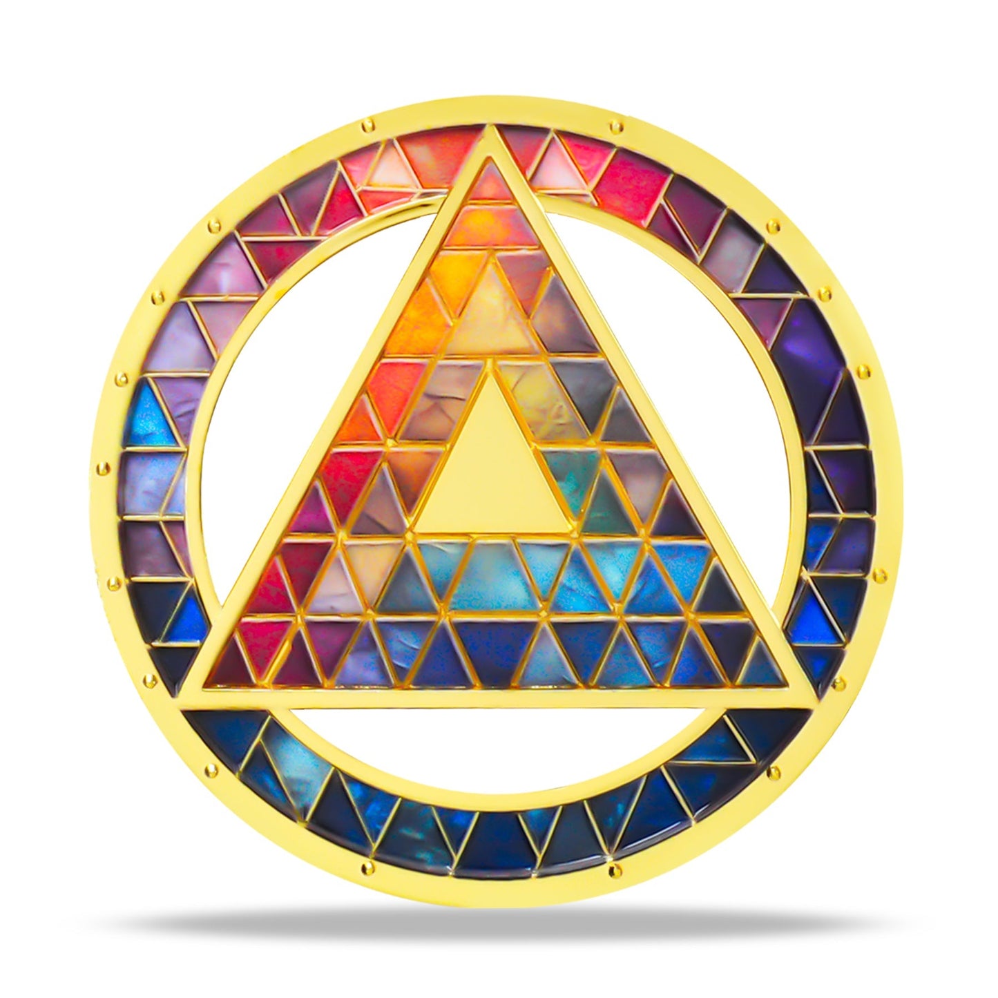 Personalized Hollowed-Out Iridescent Glass Rainbow Sobriety Coin mysite