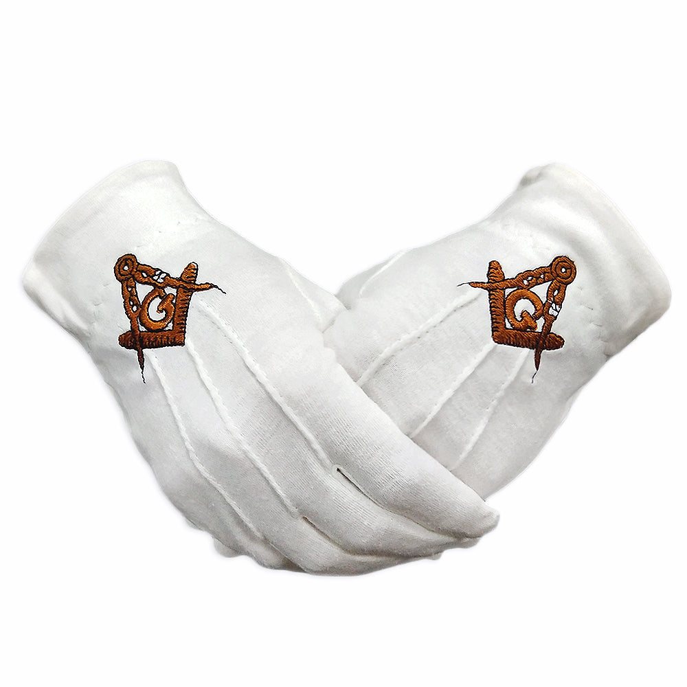 Masonic Golden G Symbol White Gloves mysite