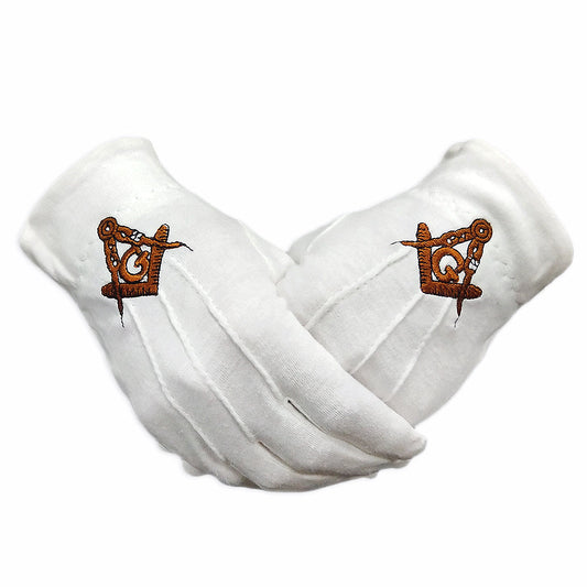 Masonic Golden G Symbol White Gloves mysite