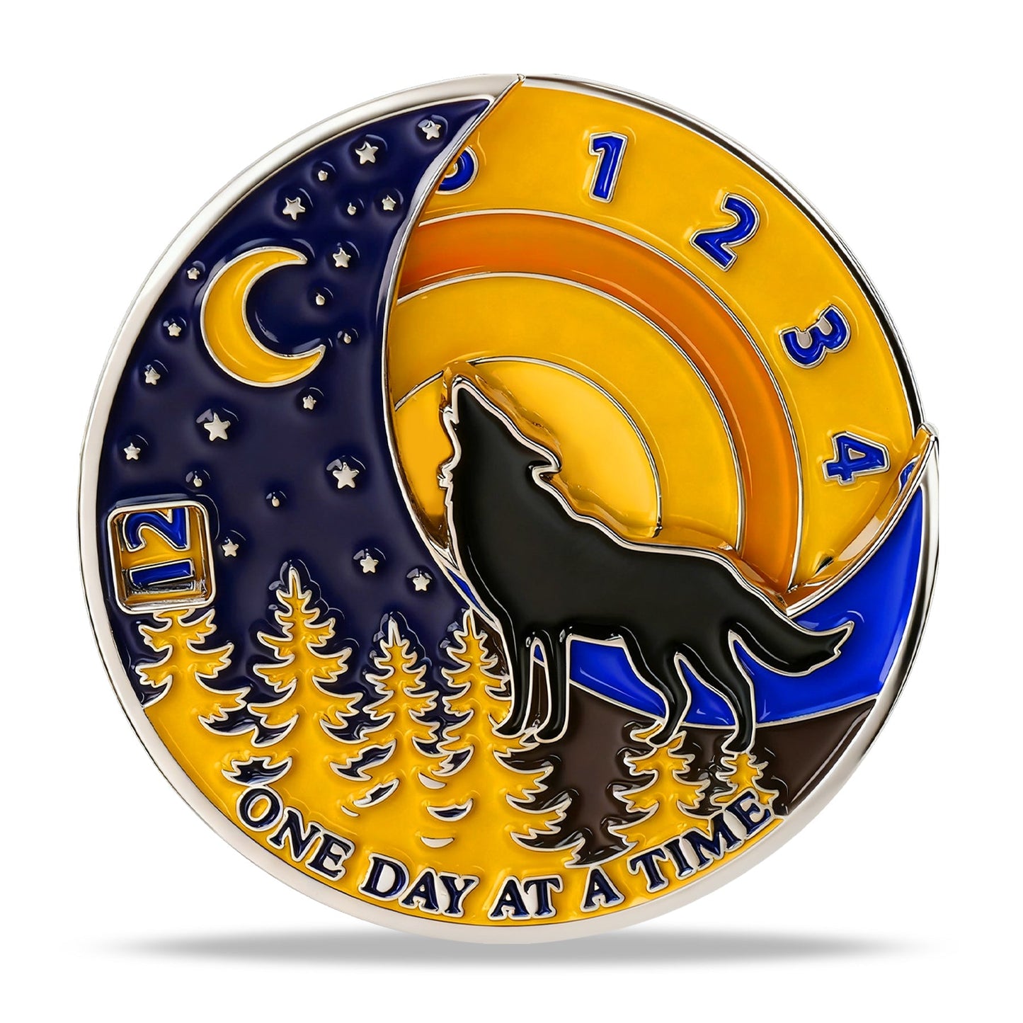 3D Embrace Courage with the Moon Wolf Recovery Sobriety Coin mysite