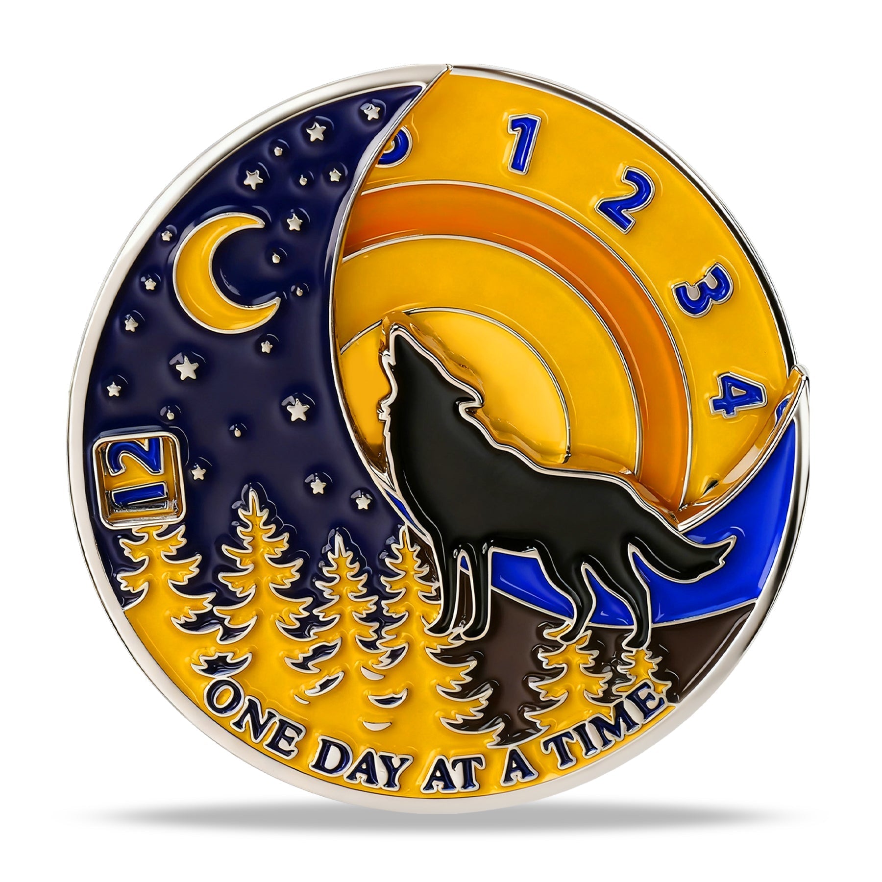 3D Embrace Courage with the Moon Wolf Recovery Sobriety Coin mysite