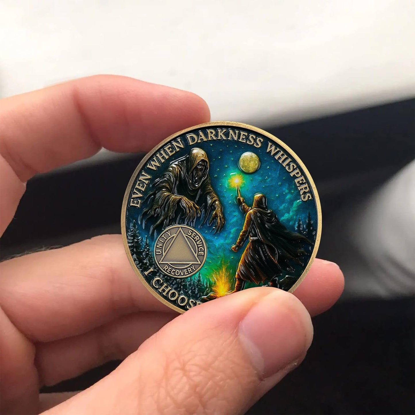 Personalized Darkness Whisper Recovery Sobriety Coin mysite
