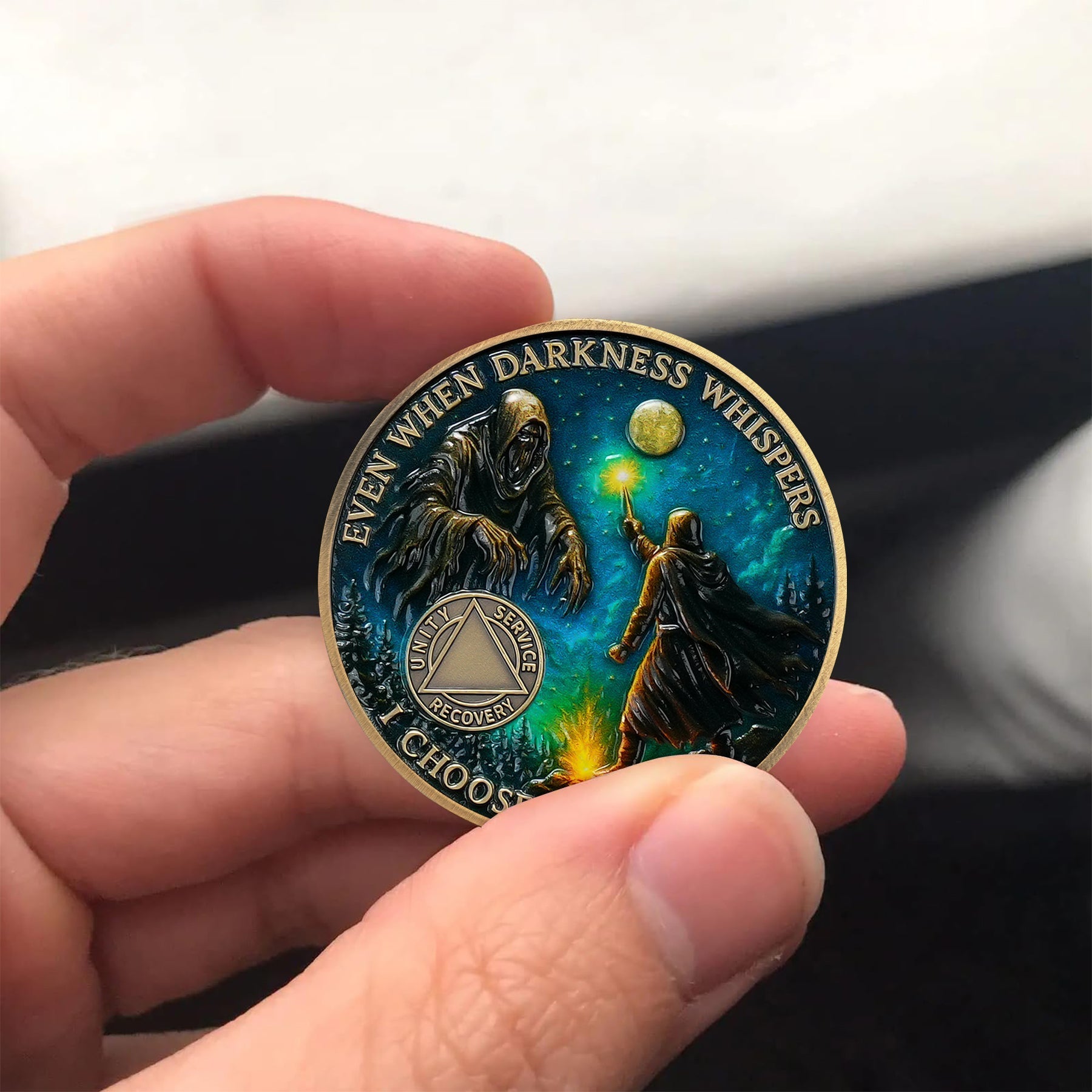 Personalized Darkness Whisper Recovery Sobriety Coin mysite
