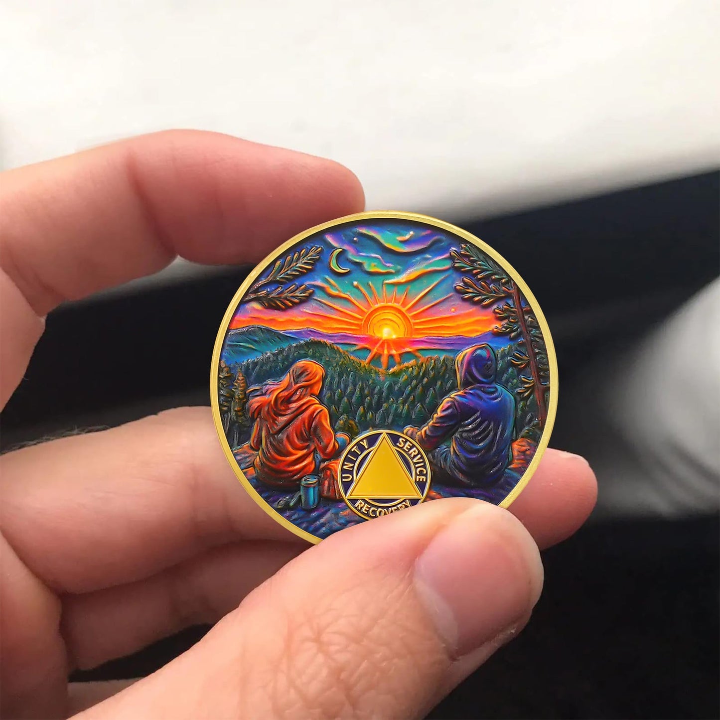 Personalized Step by Step Forest Sobriety Coin mysite