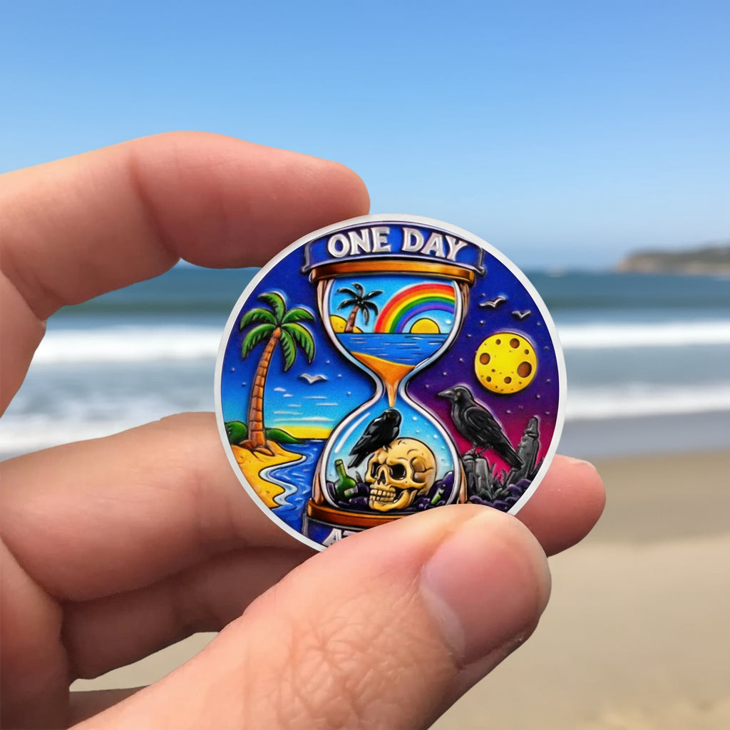 Sobriety Coin One Day at A Time Recovery Medallion with 12-Step Design mysite