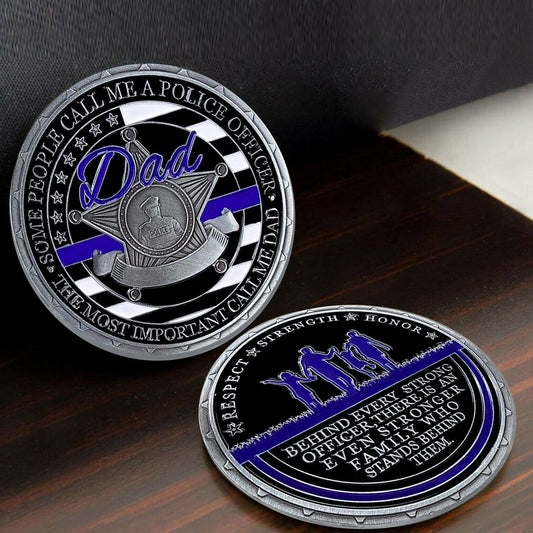 Police Officer Family Challenge Coin Honor Dad Father Respect Collectible Gift Coin mysite