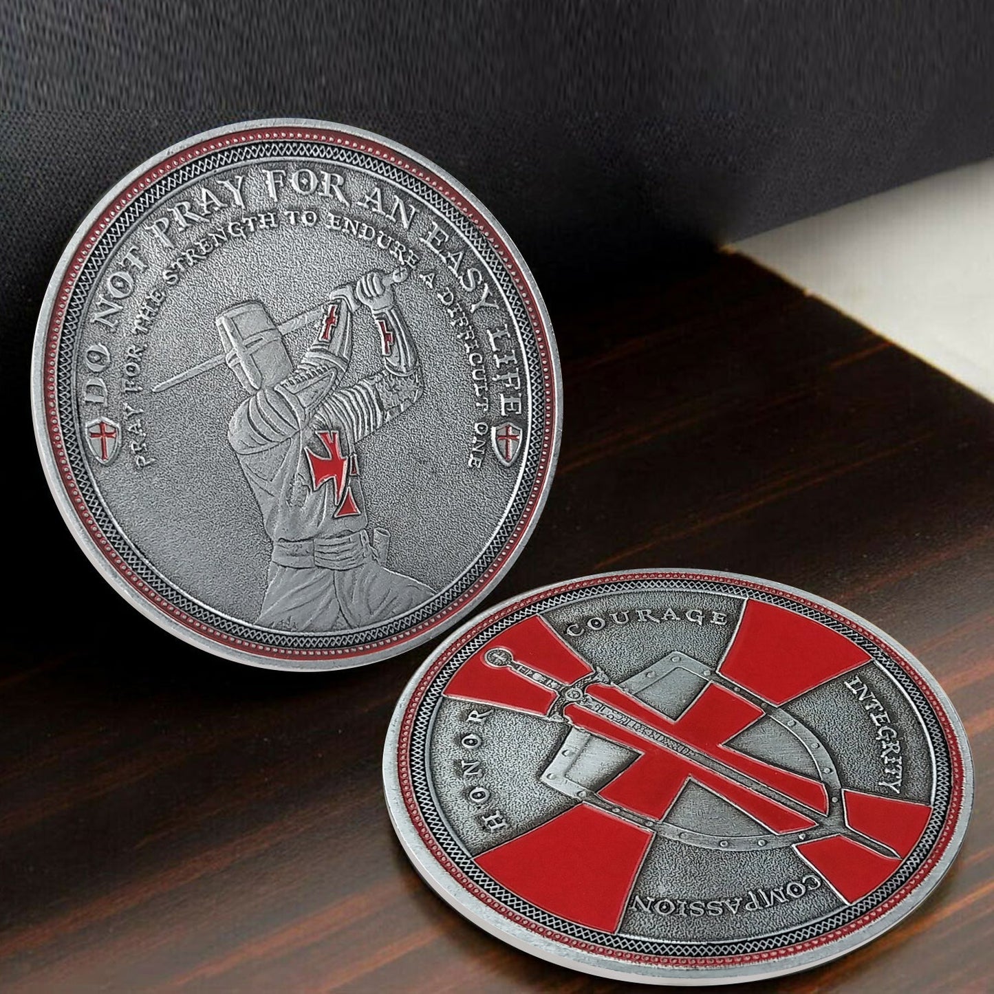 Knight Templar Challenge Coin Red Cross Religious Coin Collection Commemorative Gift mysite